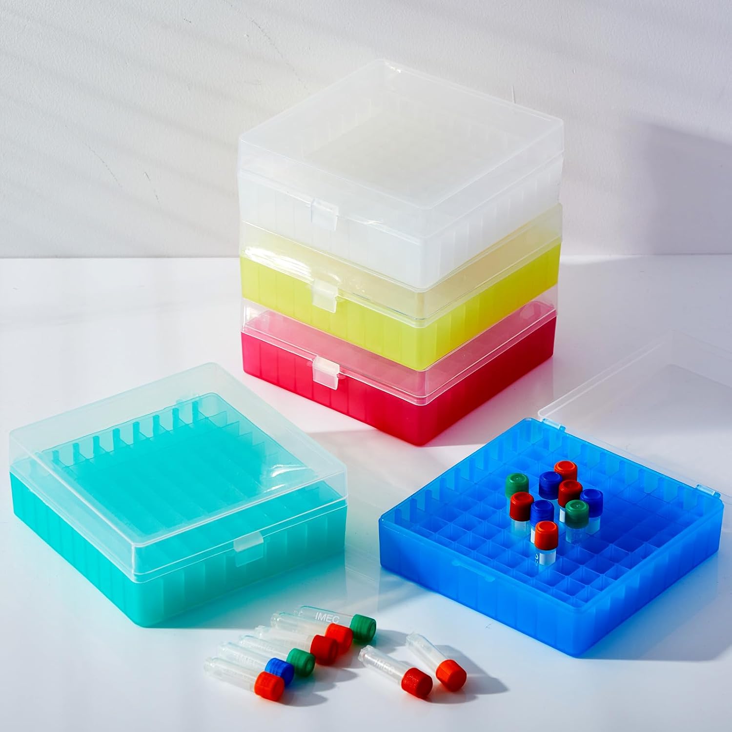Centrifuge Tube Rack - 100Holes Centrifuge Tube Cryogenic Storage Box