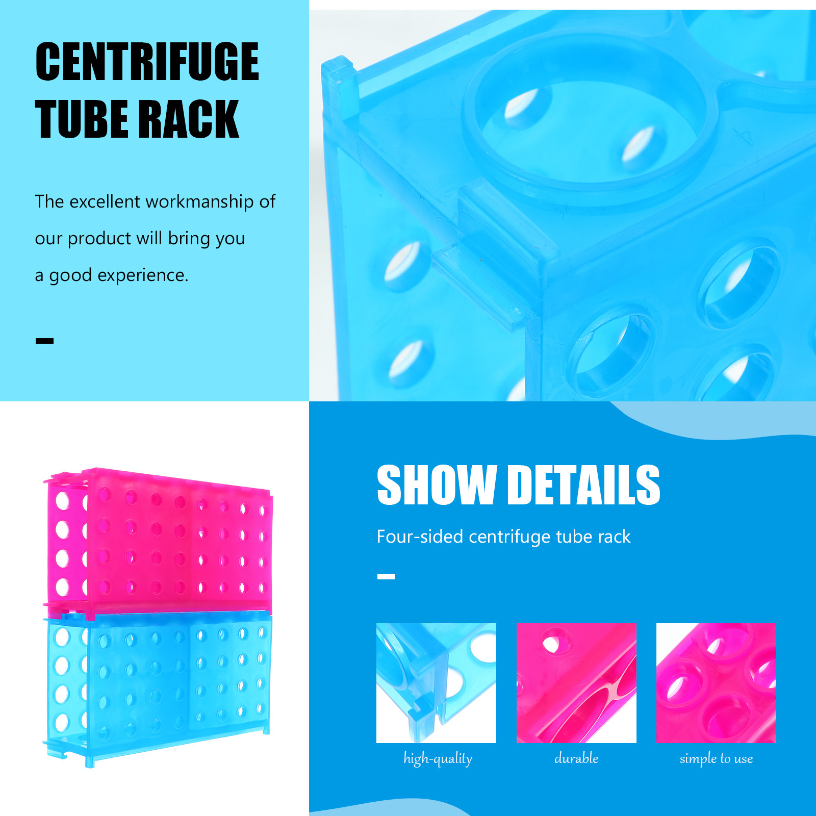 2Pcs Premium Thickened Plastic - Centrifuge Tube Rack recension och pris